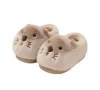 JadeRich Pantoufles en peluche pour femme - Motif marmotte - Couvre-talon épais - Pour intérieur et extérieur, kaki, 37/38 EU