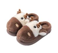 JadeRich Pantoufles en polaire douce et chaude pour femme et homme - Antidérapantes - Pour l'intérieur et l'extérieur, café, 37/38 EU