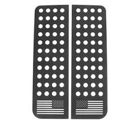 Jadeshay 2pcs Autocollants De Fenêtre De Porte Arrière De Voiture, Garniture De Panneau De Verre en Alliage D'aluminium Drapeau Bande Autocollant Garniture pour J-eep Wrangler JK Unlimited 2007-2017