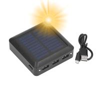 Jadeshay Chargeur Solaire Portable, Batterie Externe Solaire, Chargeur USB Solaire 10000 Mah, 3 Sorties USB avec Éclairage LED, for Camping Et Pêche en Plein Air