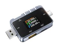 Jadeshay Compteur de puissance USB C, testeur FNAC-28 USB C Voltmètre numérique Ampèremètre Puissance Chargeur USB Détecteur Capacité Compteur Détection Max 6,5 A