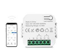 Jadeshay Compteur Electrique Connecté 80A Compteur Electrique Moniteur D'énergie Domestique Wi-FI Bidirectionnel avec 2 Pince Compatible avec Tuya Smart Life