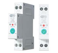 Jadeshay Disjoncteur Intelligent WiFi 1P 63A 80-300VAC Interrupteur Compteur Électrique 3 Modes de Minuterie avec Protection contre les Surintensités,Tuya Contrôle à Distance et Commande Vocale Alexa