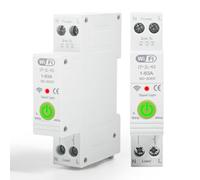 Jadeshay Disjoncteur WiFi, 1P 63A Disjoncteur Intelligent Interrupteur Connecté WiFi Commutateur Compteur Electrique Tuya APP Contrôle à Distance avec Protection de Tension et de Courant(03)