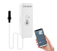 Jadeshay Hygromètre Thermomètre Interieur Connecté Wifi Tuya | Capteur de Température et D'humidité avec Sonde de 1m Surveillance à Distance Intelligente, Alarme App