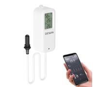 Jadeshay Hygromètre Thermomètre Wifi, Capteur de température WiFi Tuya avec sonde de 1 m et écran LCD pour aquariums, compatible avec la surveillance via l'application