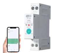 Jadeshay Interrupteur Connecté Disjoncteur WiFi, Disjoncteur Connecté Compteur Electrique Connecté Smart Life avec Télécommande Commutateur Minuterie Commande vocale, 1P 63A