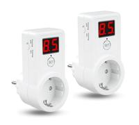 Jadeshay Minuteur Prise Electrique Numérique, 2 pièces Digital Timer Electrique 10 Minutes-9 Heures 50 Minutes Prise Minuteur Compte à rebours 230V (AL09G-2D)