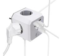 Jadeshay Multiprise avec Interrupteur 8 en 1 Murale Cube 16A 3680W Prise Electrique Chargeur Adaptateur avec 4 Prises AC 2 USB A 5V/2.4A 2 USB C 5V/3A pour Maison Bureau et Voyages