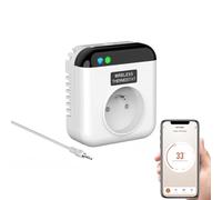 Jadeshay Prise Thermostat Chauffage Prise Thermostat avec sonde Thermostat connecté Compatible avec Smart Life APP Télécommande avec Chauffage Refroidissement Mode