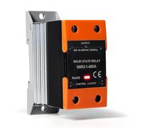 Jadeshay Relais Statique, Relais Statique Monophasé GSR2-1 avec Radiateur SSR, Entrée 3-32 V DC, Sortie 24-480 V AC Montage sur rail Din (Size : GSR2-1-40DA)