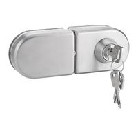 Jadeshay Serrure de Porte en Verre, Serrure Vitrine Verre en Acier Inoxydable de 10 à 12mm avec clés pour salle de bain d'hôtel, Verrou Sans Percer