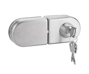 Jadeshay Serrure de Porte en Verre, Serrure Vitrine Verre en Acier Inoxydable de 10 à 12mm avec clés pour salle de bain d'hôtel, Verrou Sans Percer