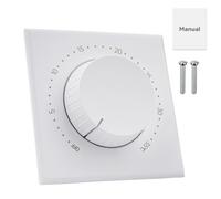 Jadeshay Thermostat de Chauffage Mécaniques pour Électriques Chauffage au Sol 16A Régulateur de Température avec Sonde Intégrée Bouton pour Chauffage et Climatisation 0-35 °C Blanc