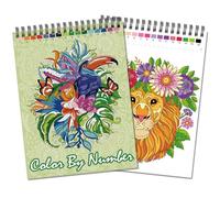 Jadeso Livre Coloriage Adulte Numéroté, Format A4 Livre de Coloriage Anti Stress pour Adultes, Coloriage Anti Angoisse, Relaxation, 30 Motifs et Designs Animaux Originaux