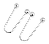 JADEWaa Lot de 2 boucles élégantes en métal à double tête pour éviter les dysfonctionnements de la garde-robe Fixation de vêtements Bouton Clip sécurisé, Argent en forme de U 2, S
