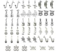 JADEWaa Lot de 51 pendentifs en forme d'instrument de musique rétro avec pendentif violon fait à la main pour les amateurs de musique