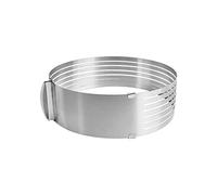 JADEWaa Trancheuse à gâteau réglable et coupeuse de couche de moule en acier inoxydable 16-20 cm outil de cuisson niveleur trancheuse à gâteau coupe-pain réglable