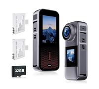 Jadfezy Camera Sport avec Carte mémoire 32gb,HD 1080p caméra Sport,de Camera Moto d'action avec 2 Piles 1350mah et Plusieurs Accessoires