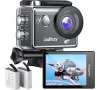 Jadfezy WiFi Caméra Sport Ultra HD 1080P, 12MP Caméra d'action avec 2" écran LCD,Grand Angle, Caméra Sport Étanche 30M équipée de 2x1050 mAh Batteries et Accessoires pour Casque et Vélo, etc.