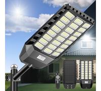 JADIDIS Lampadaire Solaire LED Extérieur - Éclairage Solaire Extérieur - 288 Ultra LEDs Haute Performance - Rendement Lumineux 30%+ - 6500K 4 Modes Étanchéité IP67-20 ~ 60°C Angle Large 240°