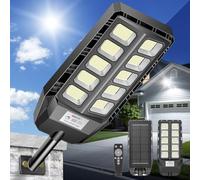 JADIDIS Lampadaire Solaire LED Extérieur - Éclairage Solaire Extérieur - 330 LEDs Haute Performance - Rendement Lumineux 30%+ - 6500K - 4 Modes - Étanchéité IP67,-20~60°C, Angle Large 240°