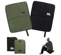 Jadin 2Pièces Tapis de Sol Camping, Coussins de Siège Pliable, Tissu Oxford Imperméable 600D, pour Le Camping, Pique-Niques, Randonnée et Les Voyages (Noir + Vert)