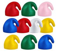 Jadive 10 Pièces Chapeaux de Nains Chapeau de Gnomes Fées Sorcières Schtroumpfs Accessoires de Déguisement de Nains de Jardin Drôle pour Adultes Bonnet de Costume pour Fête Halloween Carnaval Noël