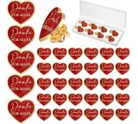 Jadive 24 Pièces Danke für Alles Épingles Épinglette Coeur en Émail Merci Épingle en Émail Emballages en Vrac pour la Récompense de l'Équipe de l'Entreprise Récompense des Employés pour Vêtements
