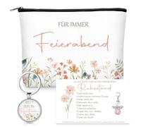 Jadive Cadeau de Retraite Cadeau d'Adieu pour Collègues de Retraite Trousse de Maquillage Porte-Clés Pendentif d'ange Carte pour Retraités Femmes Collègue Fête d'Adieu Anniversaire Remerciement