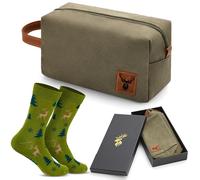 Jadive Coffret Cadeau Chasseur Comprend 1 Trousse de Toilette avec Logo Cerf 1 Paire de Chaussettes Chasseur Amusantes Accessoires de Chasse pour Escalade, Randonnée Cadeaux de Noël, d'anniversaire