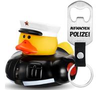 Jadive Coffret Cadeau Policier Canard en Caoutchouc de Police Porte-Clés Ouvre-Bouteille de Police Canard en Caoutchouc Cadeau Drôle pour Papa Maman Collègue Petite Amie