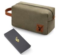 Jadive Trousse de Toilette pour Hommes Trousse de Maquillage de Voyage avec Logo Cerf Cadeau pour Chasseurs Sac en Toile Imperméable et Coffret-Cadeau Noir pour Noël Accessoires Plein Air Randonnée