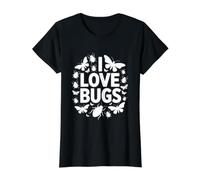 J'adore Bugs, Entomology Passion Fun T-Shirt Graphique avec Valeur, Femme, Noir, M