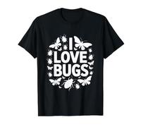 J'adore Bugs, Entomology Passion Fun T-Shirt Graphique avec Valeur, Homme, Noir, M