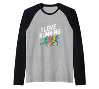 J'adore courir | Enthusiastic Jogger Passion Manche Raglan