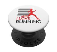 J'adore Courir pour la Saint-Valentin Runner Runs Aime Les Courses et s'amuser PopSockets PopGrip Adhésif