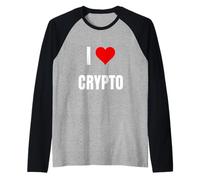 J'adore Crypto. Dire Crypto pour la Blockchain et Le jeton Manche Raglan