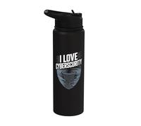J'adore Cybersecurity Tech Shield Stainless Steel Insulated Water Bottle