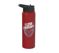 J'adore Cybersecurity Tech Shield Stainless Steel Insulated Water Bottle