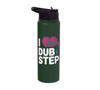 J'adore Dubstep Heartbeat Sound Wave Art Stainless Steel Insulated Water Bottle
