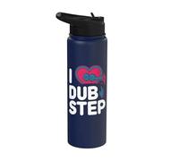 J'adore Dubstep Heartbeat Sound Wave Art Stainless Steel Insulated Water Bottle