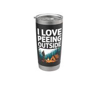 J'adore faire pipi à l'extérieur d'une forêt de feux de camp Gobelet isotherme en acier inoxydable double paroi