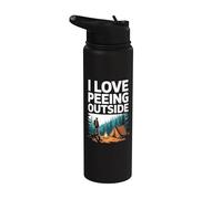 J'adore faire pipi à l'extérieur d'une forêt de feux de camp Stainless Steel Insulated Water Bottle