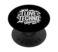 J'adore Groove Vibes pour Les passionnés de Techno PopSockets PopGrip Adhésif