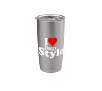 J'adore Heart Doggy Style Gobelet isotherme en acier inoxydable double paroi