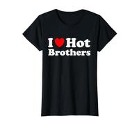 J'adore Hot Brothers T-Shirt Graphique avec Valeur, Femme, Noir, L