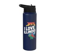 J'adore Illinois Skyline Cardinal Stainless Steel Insulated Water Bottle