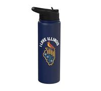 J'adore Illinois State Bird Cardinal Stainless Steel Insulated Water Bottle