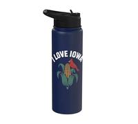 J'adore Iowa Cardinal Corn Nostalgia Pride Stainless Steel Insulated Water Bottle